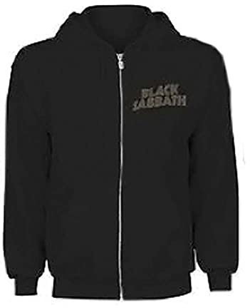 Rock Off officially licensed products Men's Black Sabbath Tour 1978 (Back Print) Zippered Hooded Sweatshirt Small Black