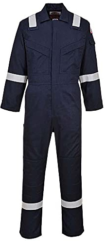 Portwest FR28 Bizflame Work FR Coverall Rule Pocket Two-Way Zip Radio Loops | Navy, Small, EN ISO 11612, EN 1149-5, Class 2 Welding Protection, Side Access Openings, Action Back, Two Back Patch Pockets
