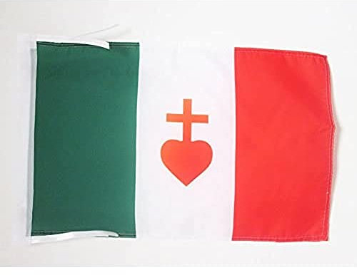 AZ FLAG - Drapeau Italie Sacré Cœur de Jésus - 45x30 cm - Pavillon Italien Catholique 100% Polyester Avec Deux Cordelettes - 20g