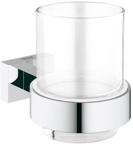GROHE Essentials Cube | Badaccessoires - Glas mit Halter | 40755001