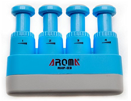 AFH-Webshop Handtrainer | Trompeten Trainer | Klavier Trainer | Individuell einstellbar (Blau)