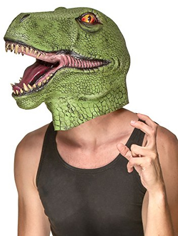 DEGUISE TOI VEGAOO - Dinosaurier Maske für Erwachsene - Maske - Einheitsgröße - Grün - Masken - 100% Latex - Carnaval