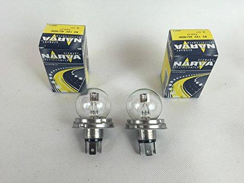 2 x NARVA GERMANY R2 LAMPE LAMP 12V 12 V 45/40 W P45t GLÜHLAMPE 49211 ECE R37