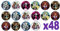 48 Monster School 3cm Mini Discs Edible Wafer Paper Disc Cupcake Toppers (NOT PRE CUT)