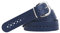 shenky Ledergürtel gelocht | 3cm Breite | Gürtel mit Gürtelschnalle | Herrengürtel | Echtleder | Bundweite 115cm | Navy Blau