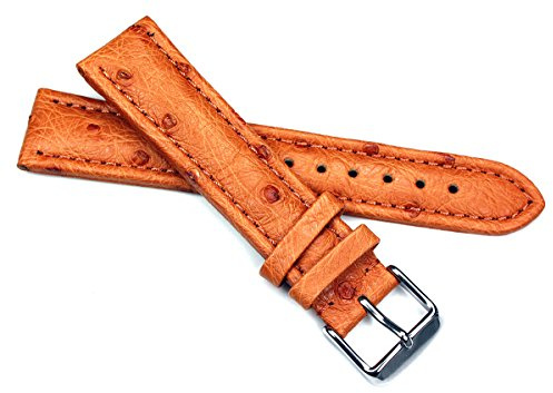 Unbekannt STRAUß Genuine Ostrich Leather Skin Watch Strap Uhrenarmband Straußleder BAND Ton in Ton