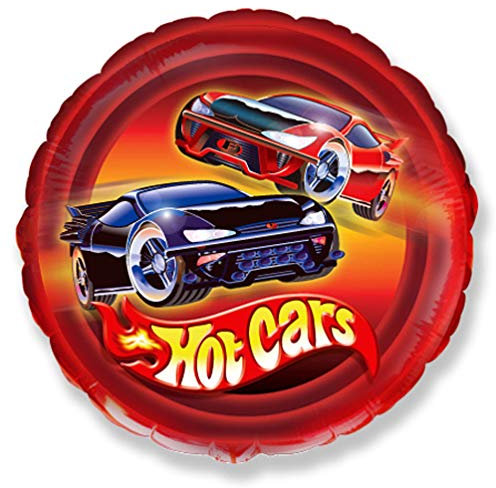 Ballonim® Hot Cars rund ca. 45cm Luftballons Folienballon Party Dekoration Geburtstag