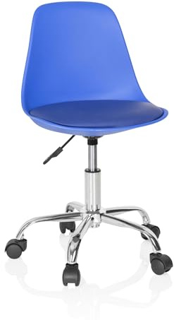 hjh OFFICE 742017 Kinder- und Jugenddrehstuhl Fancy II Kunstleder Blau moderner Drehstuhl höhenverstellbar