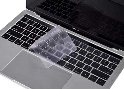 Protection de clavier ultra fine de qualité supérieure pour MacBook Pro avec barre tactile de 13 et 15 (numéro de modèle Apple A2159 A1706 A1707 A1989 A1990, 2019 2018 2017 2016), clavier US