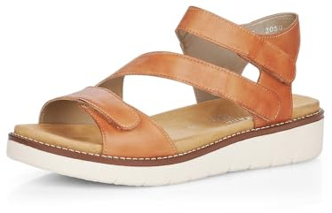 Remonte Damen Riemchensandalen D2050, Frauen Sandalen,lose Einlage,offene Schuhe,Strandschuhe,Sandaletten,Sommersandalen,bequem,flach,braun (24),37 EU