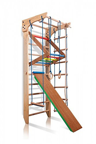 Sport-Baby Gymnastics Wall, Gym Climbing Frame for Children, Kinder 3-220-Color, Sports Equipment, Climbing Wall, Wooden, Wall Bars