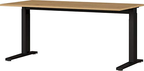 Mechanisch höheneinstellbarer Schreibtisch Arlington, für ergonomisches Arbeiten, ideal für Home Office, Rechteckig in Eiche, 160 x 88 x 80 cm (BxHxT)