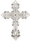 Comfy Hour Faith and Hope Collection Wandkreuz mit weißen Blumen, religiöse Dekoration, antiker Stil, Polyresin
