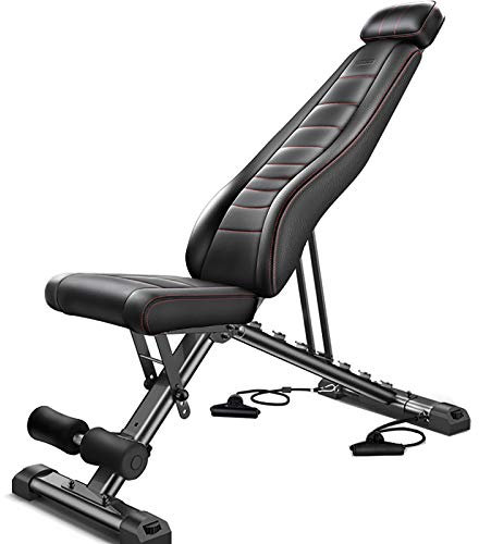 JTRHD Fitness-Workout-Bank Hantelbank SIT-up-Bank Multifunktionale Bauchmuskeln Klappstuhl Bauch Drücken Sie Bank Ganzkörperübung (Farbe : Black, Size : 121X47x135cm)