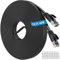 LAN Kabel 40 Meter Cat 6 Netzwerkkabel 40m, Flach Ethernet Kabel Outdoor Indoor Wlan Kabel 40m Hochgeschwindigkeits, Gigabit Lang RJ45 Internetkabel Schwarz Patchkabel für Switch Modem