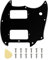 Yootones HH Gitarren-Schlagbrett mit 9 Löchern, runde Ecken, 2 Humbucker, kompatibel mit Squier Bullet Series Mustang E-Gitarre (3-lagig, schwarz), 1 Stück