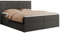 MKS MEBLE Boxspringbett 160x200 mit Bettkasten und Matratze H3, Polsterbett 160x200 mit Bettkasten, Bett 160x200 mit Stauraum und Topper - Centos - Dunkelgrau Kunstleder