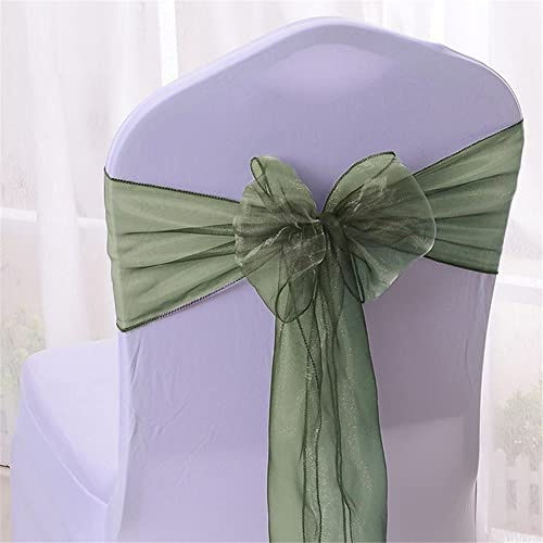 Highdi Bänder aus Organza Schleife Stuhlhusse, Stuhl Schärpe Band Schleifen Stuhlhussen für Hochzeit, Ceremonie, Party, Veranstaltung, Geburtstag Dekoration (150pc,dunkelgrün)