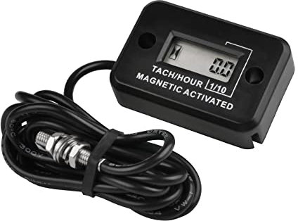 NInE-ROnG LCD Digitaler Magnetisch Aktivierter Drehzahlmesser Betriebsstundenzähler, Betriebsstundenzähler mit Rotierender Welle, Verwendung für Diesel-/Gasmotor, Kompressoren, Generator
