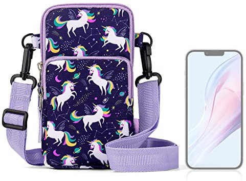 Choco Mocha Handtasche für Kinder - Mädchen Klein Umhängetasche - Trendige CrossBody Bag(Einhorn-violett)