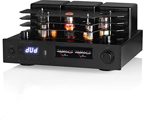 Nobsound HiFi Bluetooth 5.0 Integrierter Röhrenverstärker Coax/Opt Audio Power Verstärker USB Player mit VU Meter & Fernbedienung
