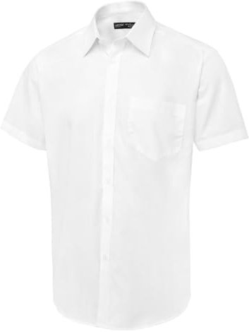 Uneek clothing UC714 - White - 17.5 - Men's Tailored Fit Short Sleeve Poplin Shirt