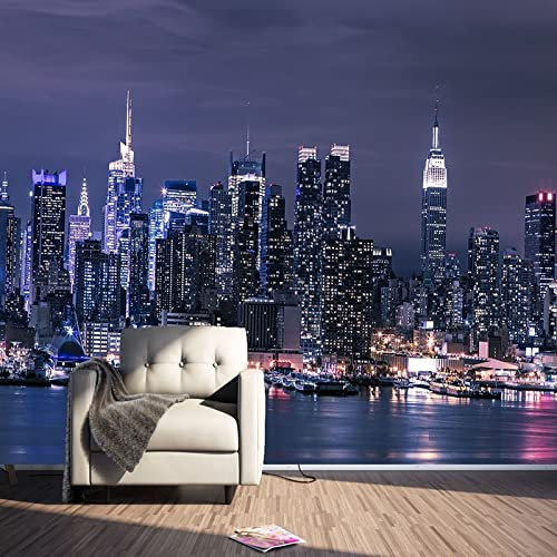YXTSmurals New York Stadt Landschaft Fototapete Selbstklebende 3D Effekt Wandtattoos 3D Tapete Wandtapete Art Poster Wohnzimmer Kinderzimmer Tv Hintergrund Wanddeko Wandbilder Wandmalerei