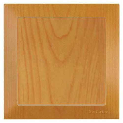 Mutlusan CANDELA Set: 2 poliger Lichtschalter/Ausschalter/Schalter mit Rahmen - Unterputz, Einbau, Wandeinbau - Eiche/Holz