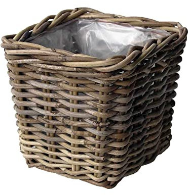 van der Leeden Quadratischer Korb - Rattan Grau