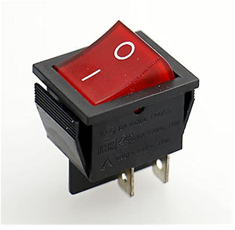 CATTOU Luz roja DPST ON/Off Snap en Barco Interruptor basculante 16A/250V,KCD4