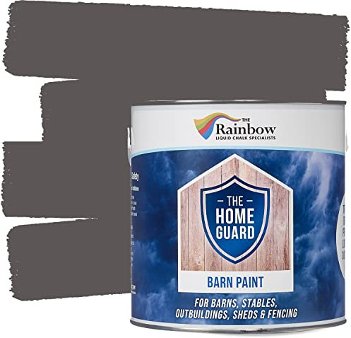 Home Guard BARN Paint Exterior Wooden Buildings Barns Sheds Fences Protection Water Based Hard Wearing Matt Finish (5 Litre, Barn Grey)