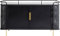 Kare Design Sideboard Fence, Schwarz, 2 Regalfächer, Stahl, Deckplatte, EGS Sicherheitsglas, 70x120x40cm (H/B/T)