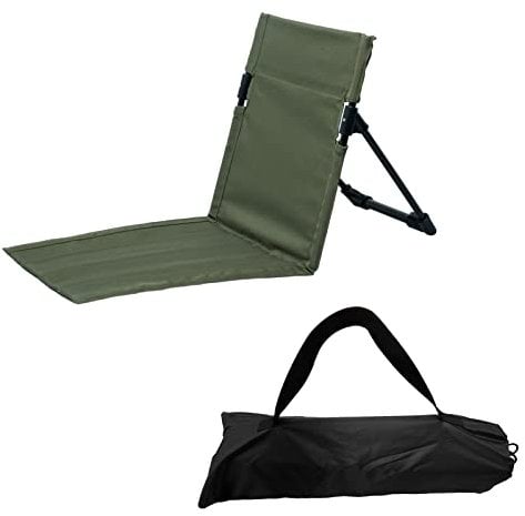 harayaa Strandkorb mit Rückenlehne, Gefaltetes Sitzkissen für Garten Trekking Camping Picknick Zubehör, Grün
