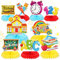 DPKOW Schulanfang Party Honigwabe Mittelstücke Farbe Thema Tabelle Topper Farbe Papier Mittelstücke 123 ABC Schulbus für Tisch Dekoration Schuleinführung Schulanfang Einschulung Deko Mädchen Jungen