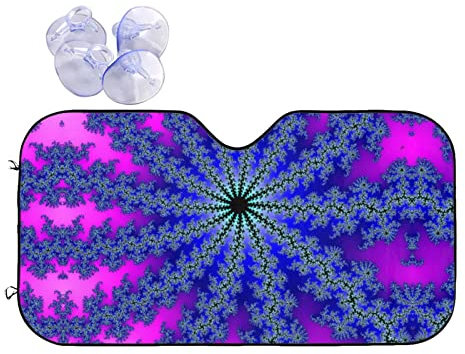 Psychedelic Photo Print Auto-Windschutzscheiben-Sonnenschutz, Faltbarer Block-UV-Strahlen-Sonnenblendenschutz für Auto-LKW-SUV-Auto-Sonnenschutz 51 x 27,5 Zoll