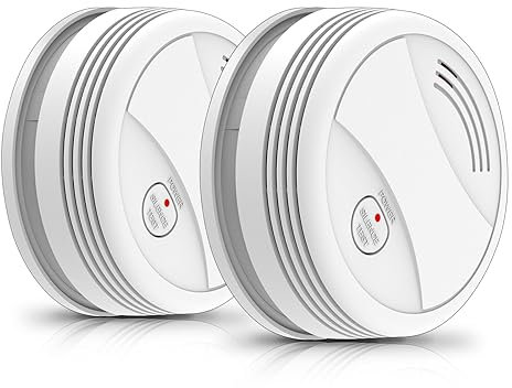BSEED Detector de Humo WiFi,Detector de Alarma de Humo Inteligente,Compatible con Alexa y Google Home,Notificaciones en Tiempo Real,Cumple con Las Normas EN 14604,Alarma de 85 dB(2 Piezas)