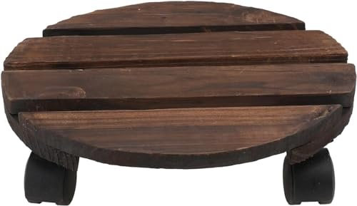 Pallet for piante con ruote piroettanti, supporto for ruote da terrazza Carrello vasi rotondi universali for porta pallet Er sottobicchiere sottobicchiere fioriera Tey che tiene legno mobile su corrid