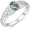 Natürlicher Moos Achat Ring Daisy Ring 925 Sterling Silber Moosachat Schmuck Geschenke für Damen Frauen Mädchen Mutter (Größe 9)