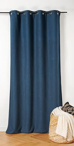 Linder Inuit Thermo- und Verdunkelungsvorhang, Mitternachtsblau, mit Ösen, 140 x 260 cm