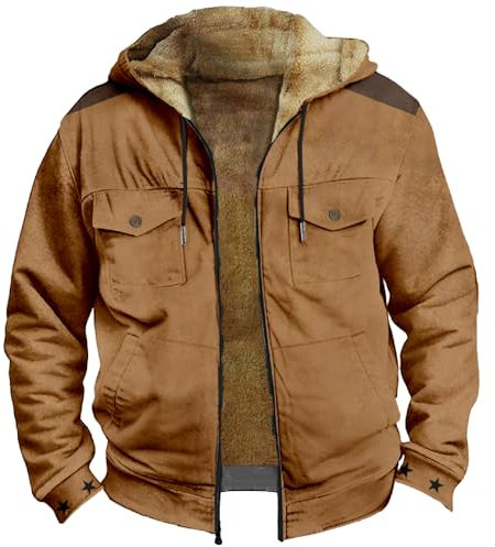 Mens Coats Winter Western Jackets for Men Mens Suede Jacket Mens Winter Coats Lined Flannel Jacket for Men Mens Long Jacket Mens Pullover Long Jacket for Men Mens Heavy Winter Coat（2-Coffee,3X-Large）