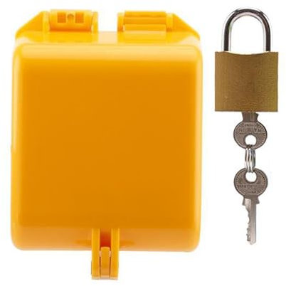 Ronyme Faucet Lock Outdoor Faucet Cover Protection Padlock Multifunctional Tap Padlock Lockout and Secure Padlock for Yard School, Yellow