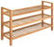 Vopese Schuhregal mit 3 Etagen 100x27x60 cm Massivholz Eiche Schuhschrank Schuhständer Schuhablage Schuhaufbewahrung Möbel Schuh-Organizer für Eingang Flur Schlafzimmer