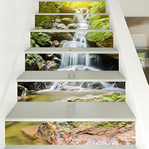 Fliesenaufkleber Wasserfall Küchenrückwand,Wasserdicht Ölfest ​Klebefliesen Küche Fliesenaufkleber Bad,Fliesenfolie 3D Wandpaneele Selbstklebend 12 PC(18x100cm)