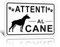 TAKULA 22 * 15CM Attenti al Cane Cartello,Attenti ai Cani Cartello con Supporto Adesivo e Fori Autoperforanti,Attenti al Cane Cartello Metallo