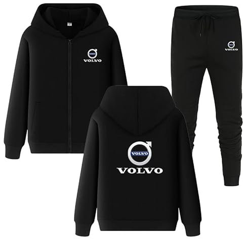 GIOPSQ Herren Trainingsanzug Set Vo_LVo Jogginganzug Kapuzenjacke + Hose Hoodie Set Sportswear Retro/A/XL