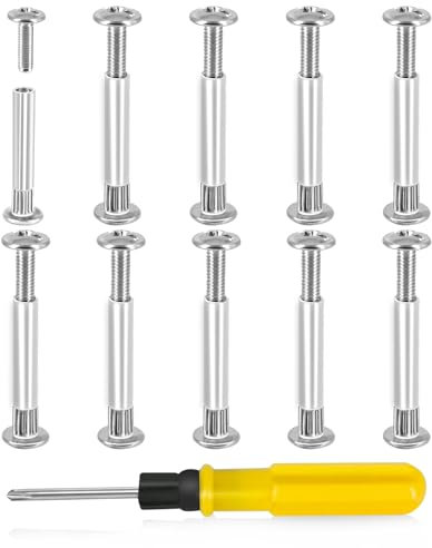 150 Piezas Tornillos de Conexión, M4 Tornillo Union Muebles Perno de Union Tuerca Union Tornillos de Fijación Conectores 31-40 mm para Mmuebles Armarios Tableros de Madera