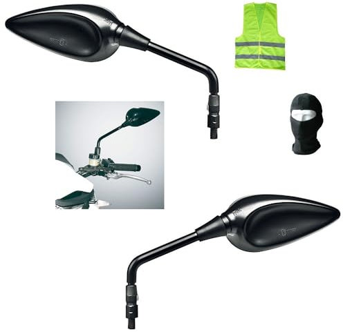 KOMPATIBEL MIT Yamaha FZS 1000 FAZER Spiegel Motorrad-LENKERSPIEGEL Paar E13-ZUGELASSENER SCHWARZER RÜCKSPIEGEL + MONTAGESATZ M8 M8 SX-DX-10X1,25 SX-DX
