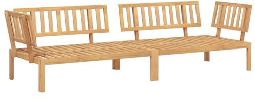 vidaXL Garten Ecksofas 2 STK., Ecksofa für Garten Terrasse Innenhof, Modular Gartensofa mit Latten-Design, Gartenmöbel, Massivholz Akazie