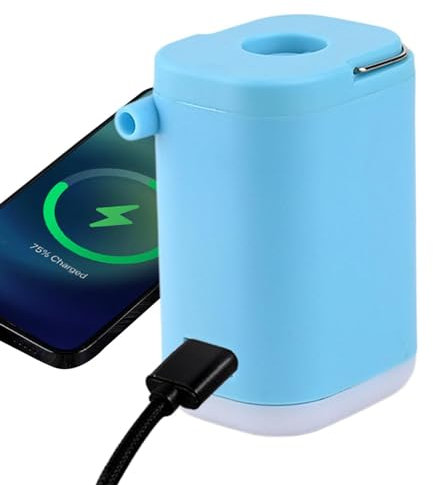 Wireless Air Pump, Portable Air Compressors | Wireless Rechargeable Air Compressors with LED Light - Multifunctional Camping Supplies, Electric Mattress Inflator for Fishing, Acts