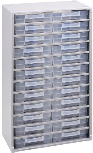 eurokraft | Metall-Kleinteilemagazin | HxBxT 565 x 300 x 140 mm | 24 Schubladen | 24 Trennstege
